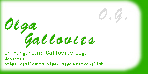 olga gallovits business card